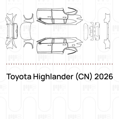 PPF prédécoupé Toyota Highlander (CN) 2026