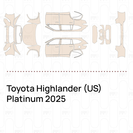 PPF prédécoupé Toyota Highlander (US) Platinum 2025