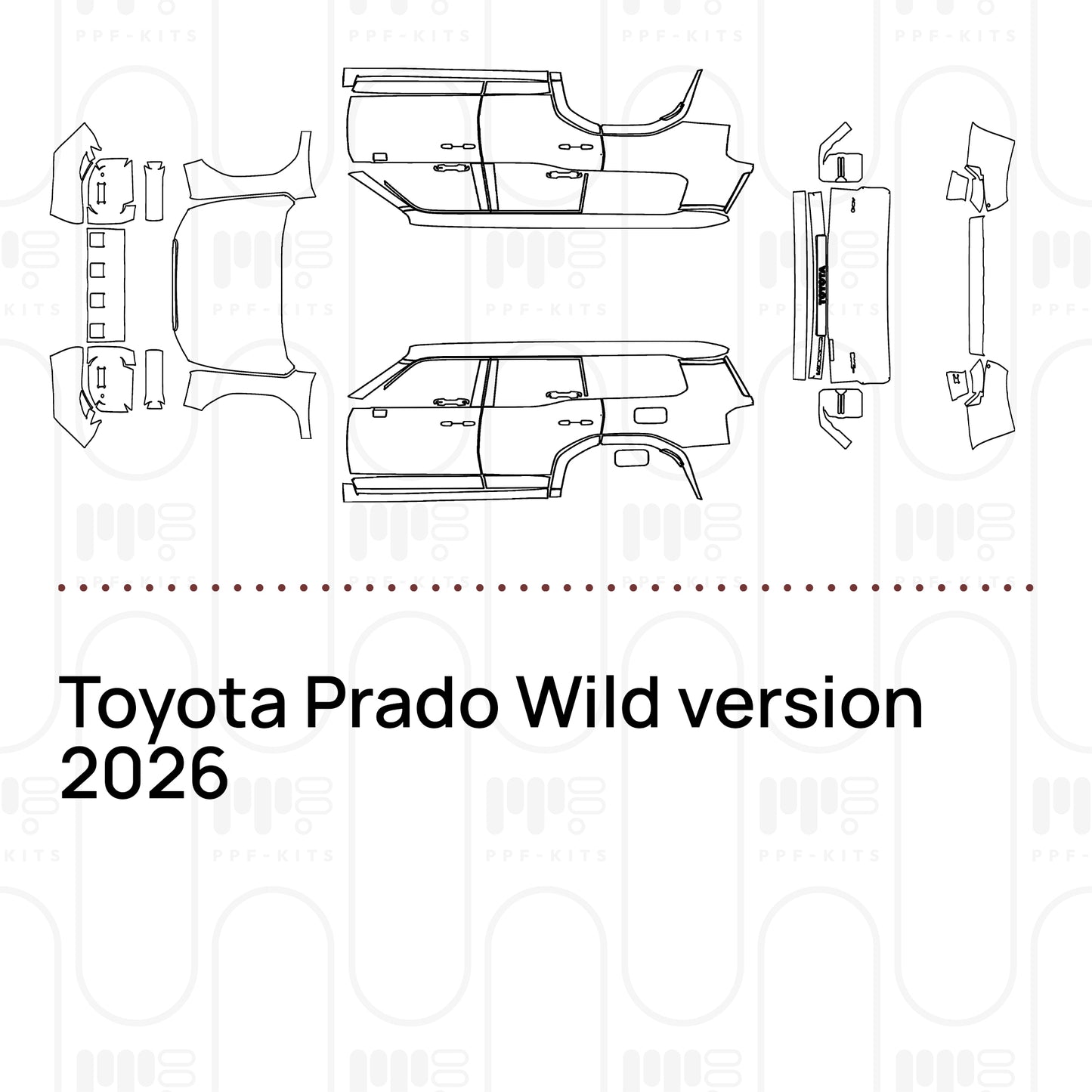 PPF prédécoupé Toyota Prado Wild version 2026