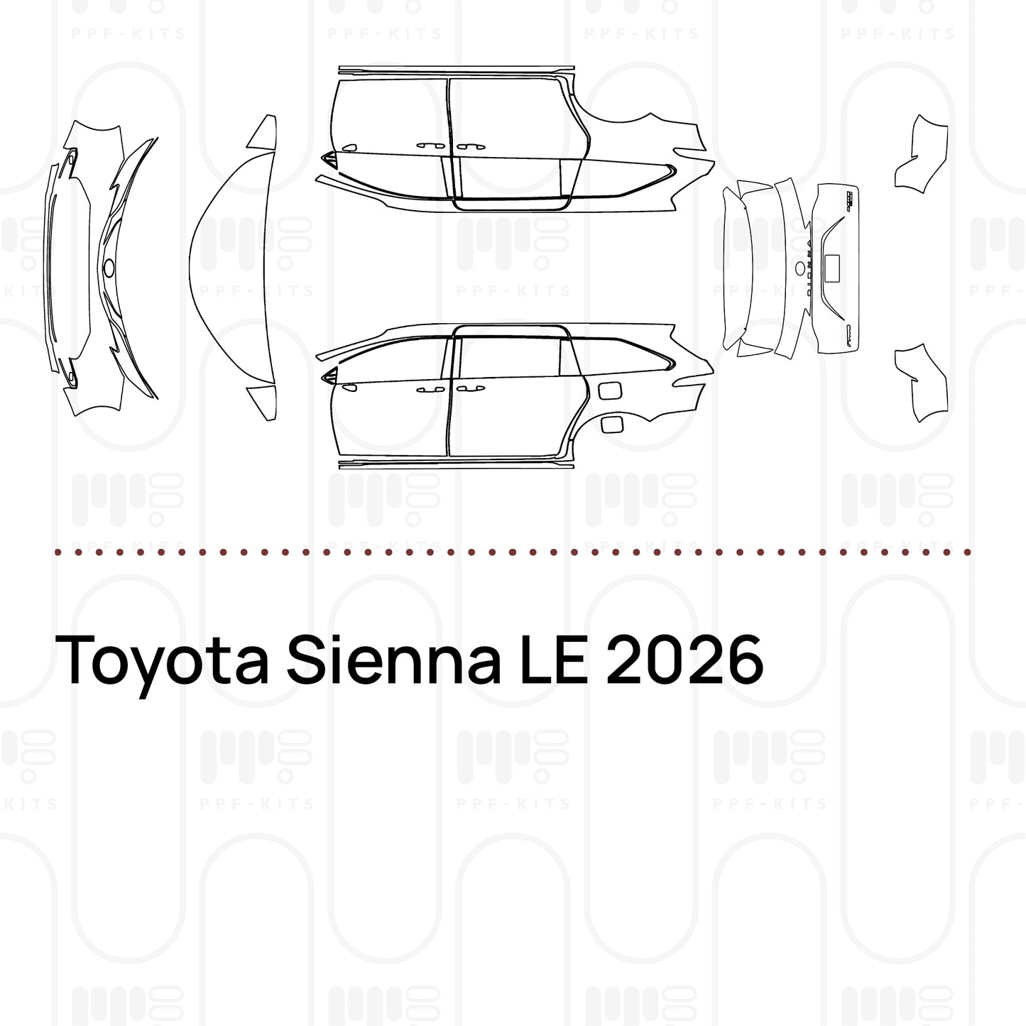 PPF prédécoupé Toyota Sienna LE 2026