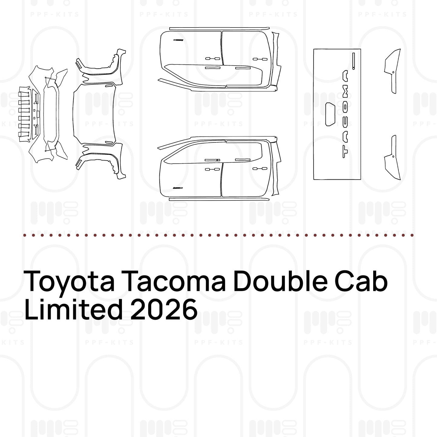 PPF prédécoupé Toyota Tacoma Double Cab Limited 2026