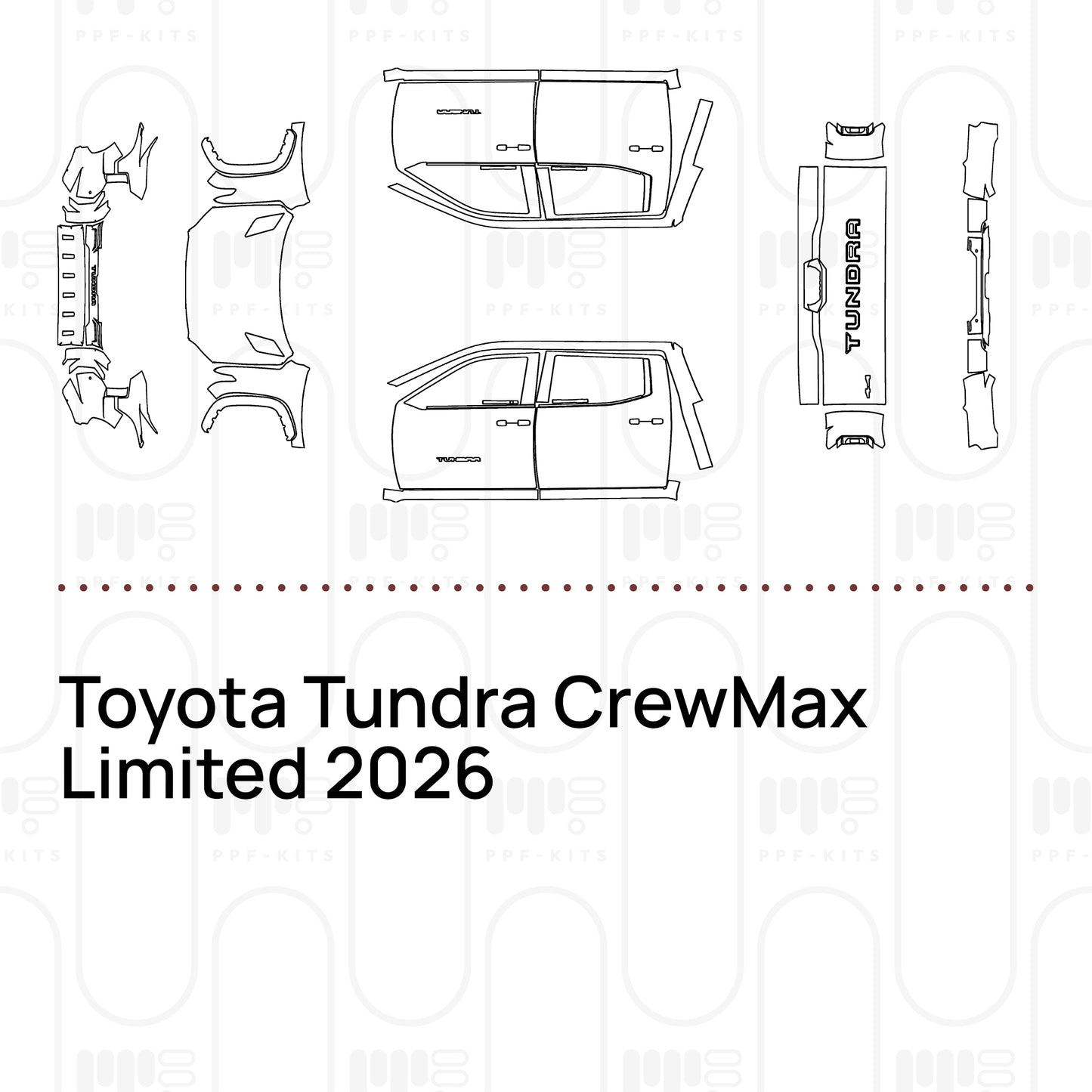 PPF prédécoupé Toyota Tundra CrewMax Limited 2026