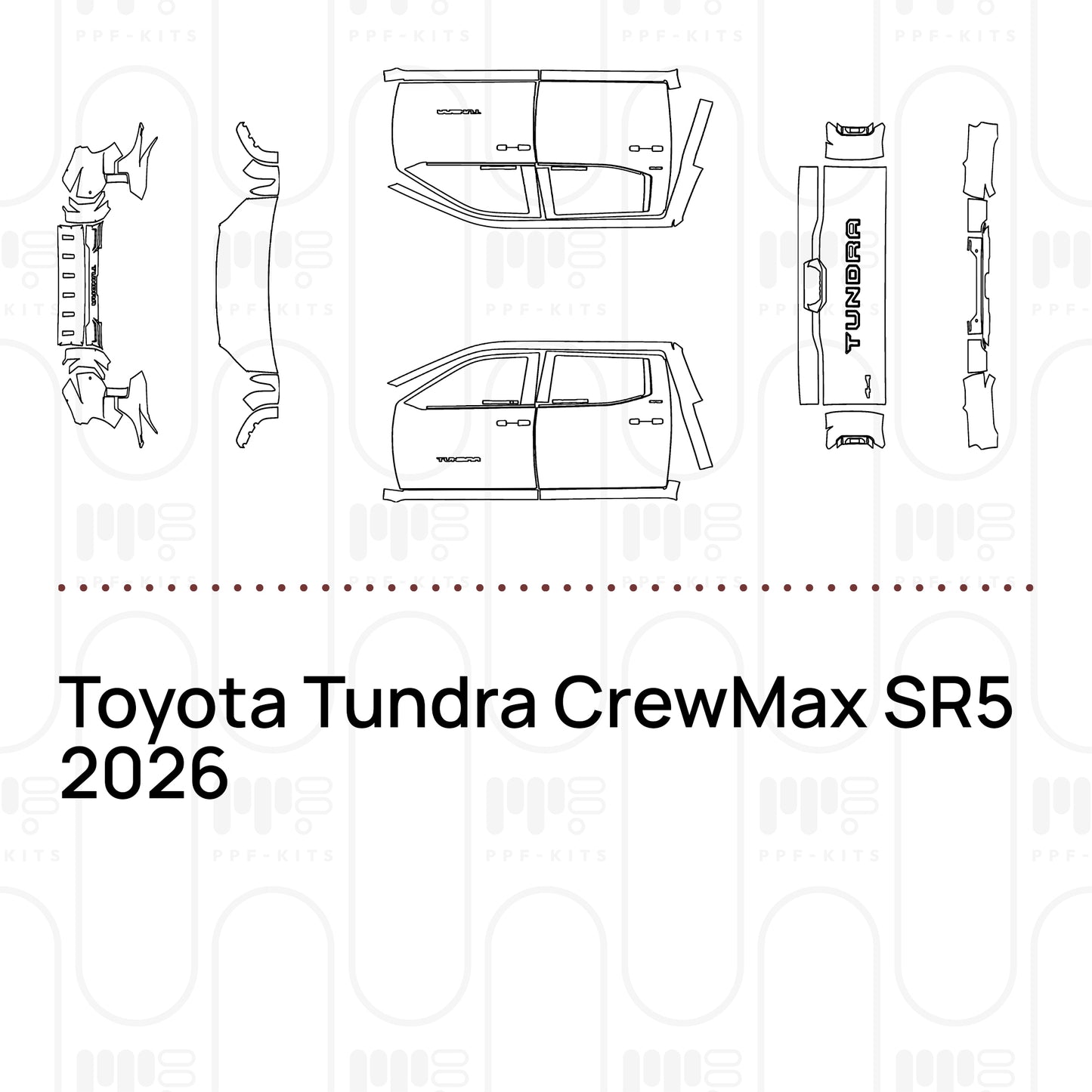 PPF prédécoupé Toyota Tundra CrewMax SR5 2026