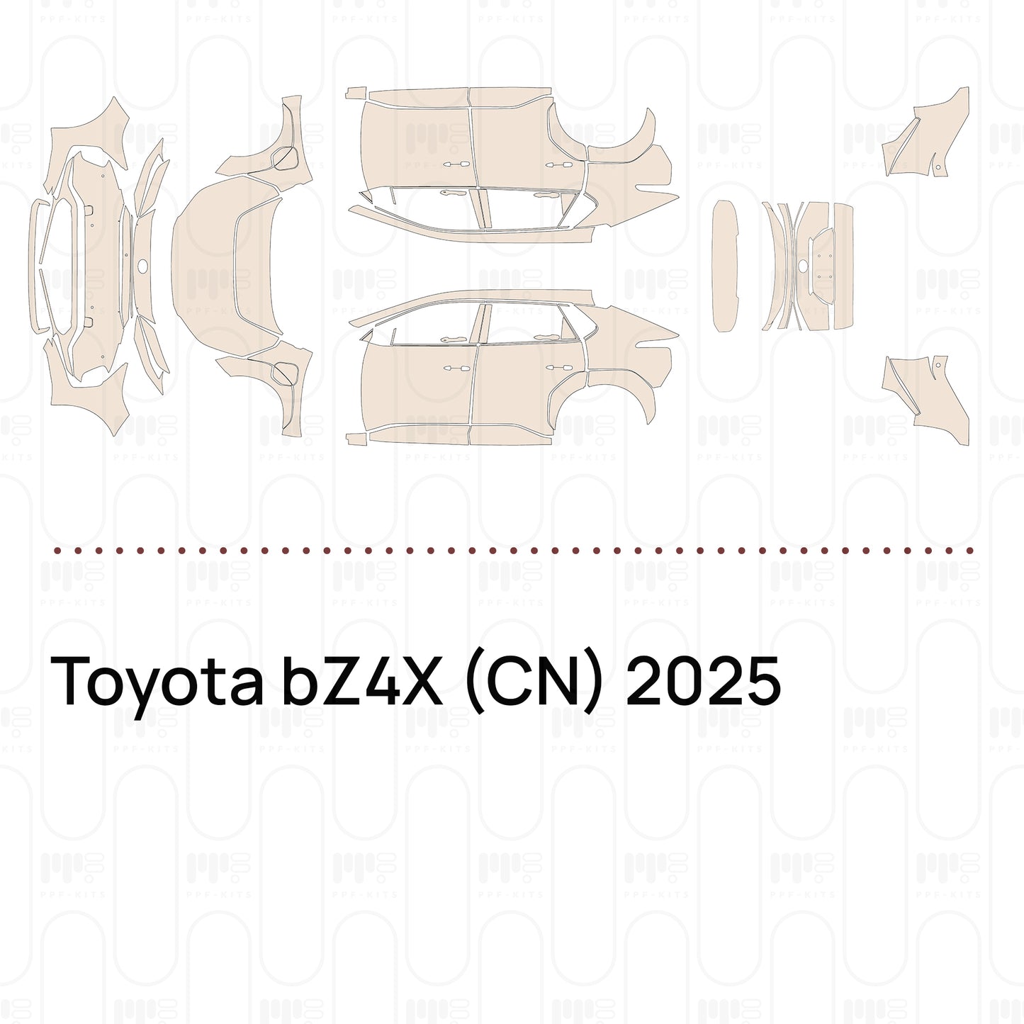 PPF prédécoupé Toyota bZ4X (CN) 2025