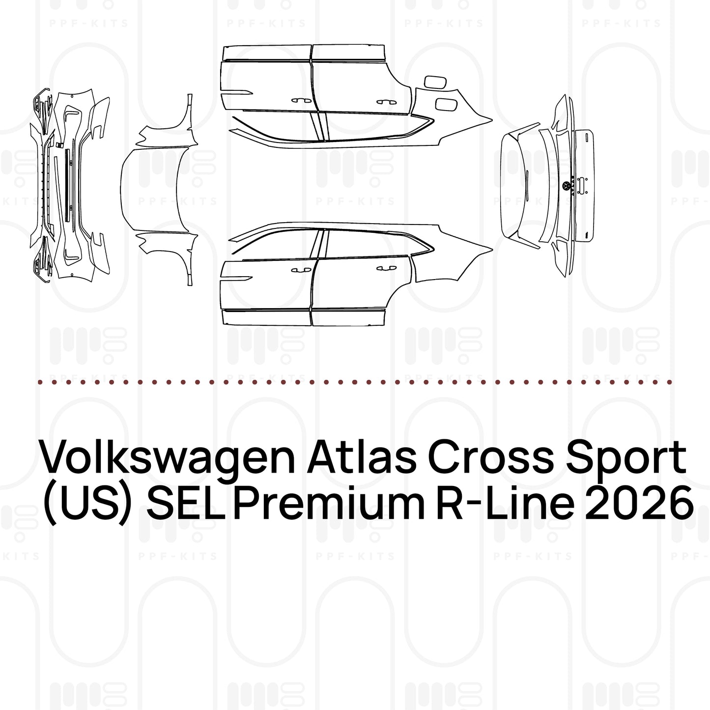 PPF prédécoupé Volkswagen Atlas Cross Sport (US) SEL Premium R-Line 2026