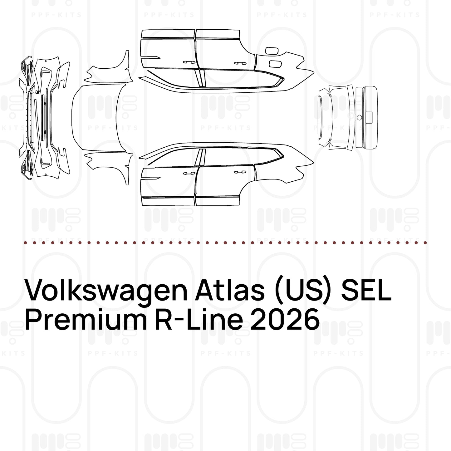 PPF prédécoupé Volkswagen Atlas (US) SEL Premium R-Line 2026