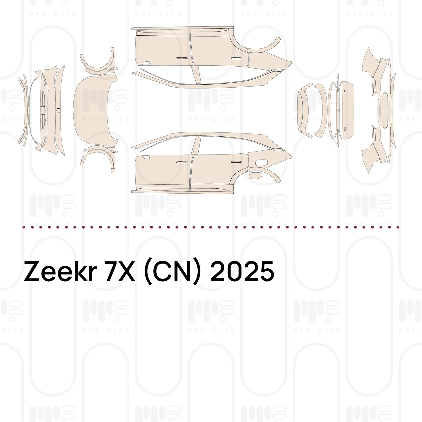 PPF prédécoupé Zeekr 7X (CN) 2025