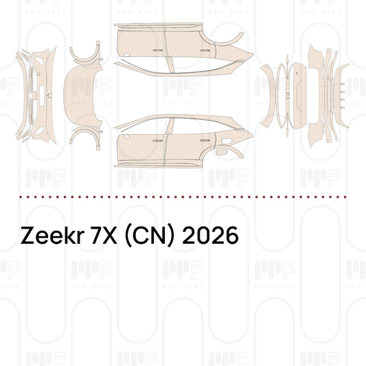 Film de protection PPF prédécoupé Zeekr 7X (CN) 2026